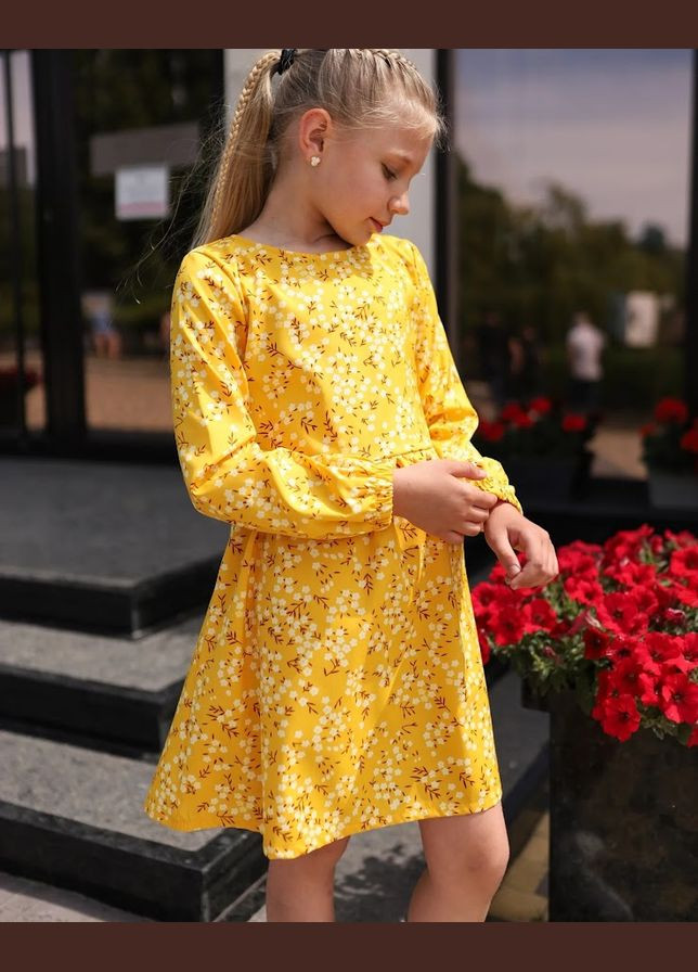 Жёлтое платье для девочки hc (h001-6305-077) No Brand (298533239)