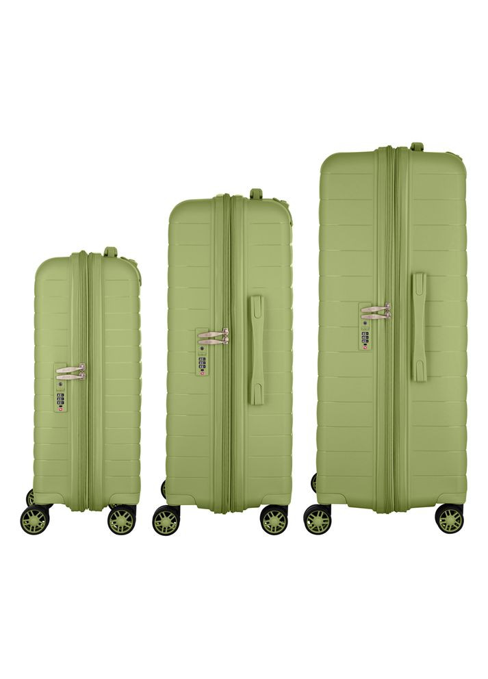 Набір валіз, Aero, поліпропілен, (L+M+S), TSA, 4 колеса, EXP, оливково-зелений 2E (365069111)