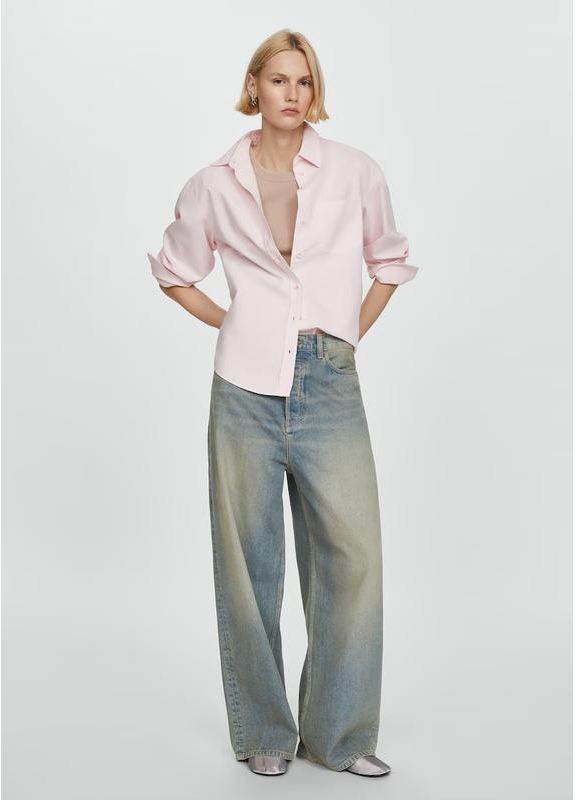 Джинси wide leg loose широкі вайд лег лузи вінтажні ефект грязних потертості прямі рівні Mango - (370796414)