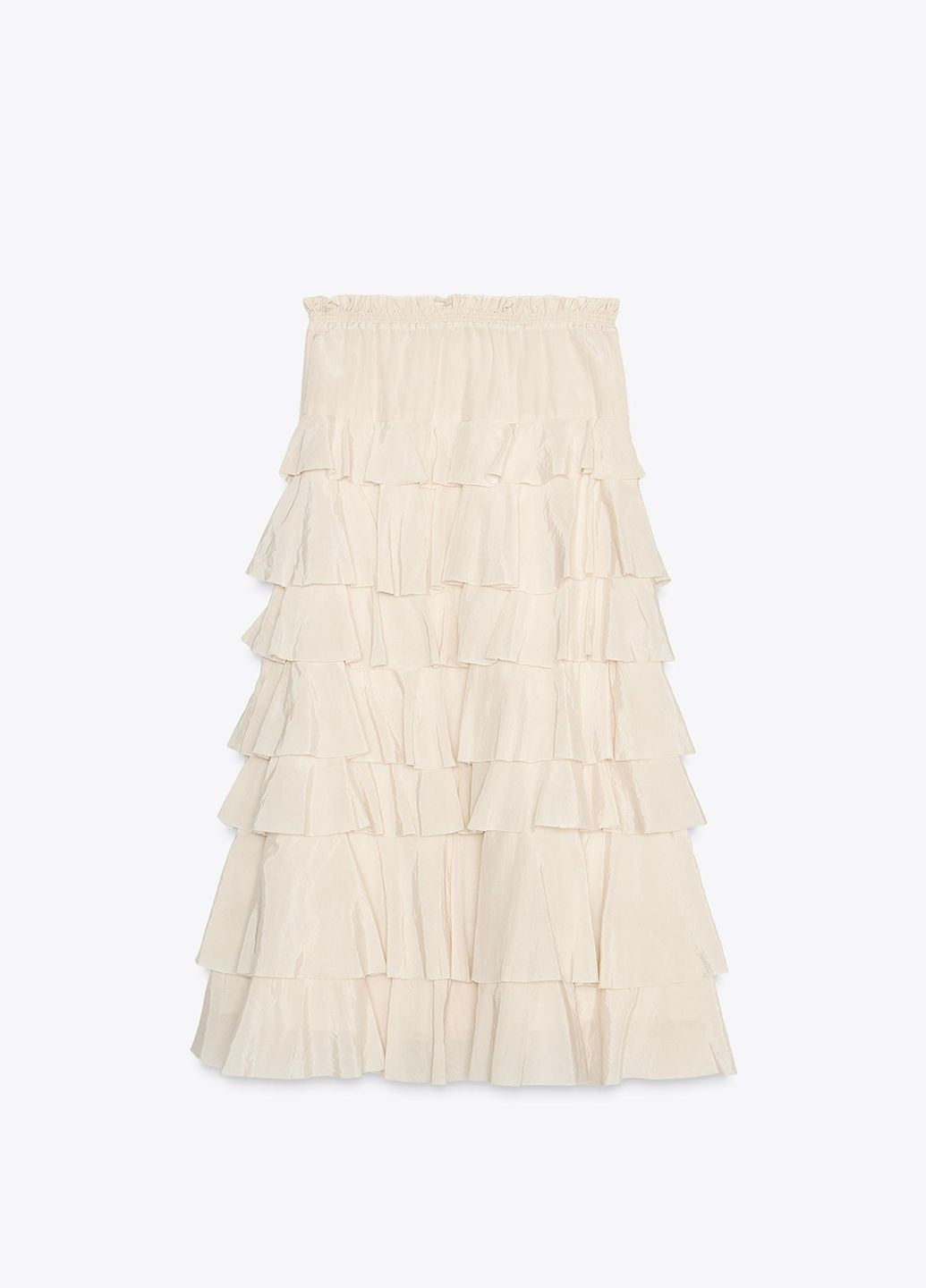 Бежевая повседневная однотонная юбка Zara