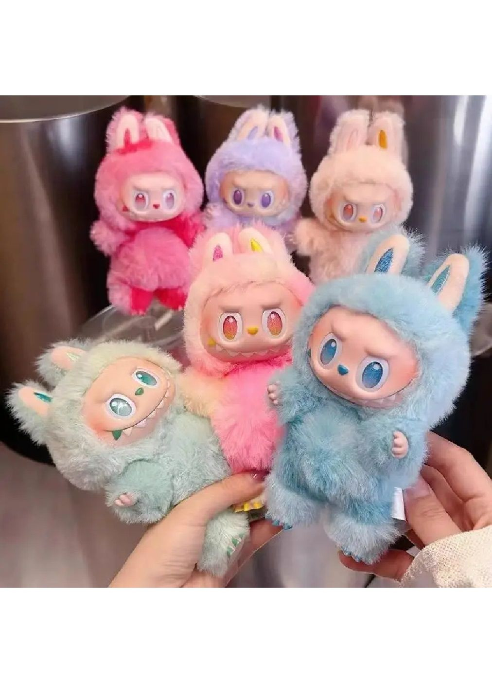 Комплект набір м'яких плюшевих іграшок фігурок брелоків Лабубу з можливістю вибору кольору 6 штук 16 см (480997-Prob) Unbranded (350633535)