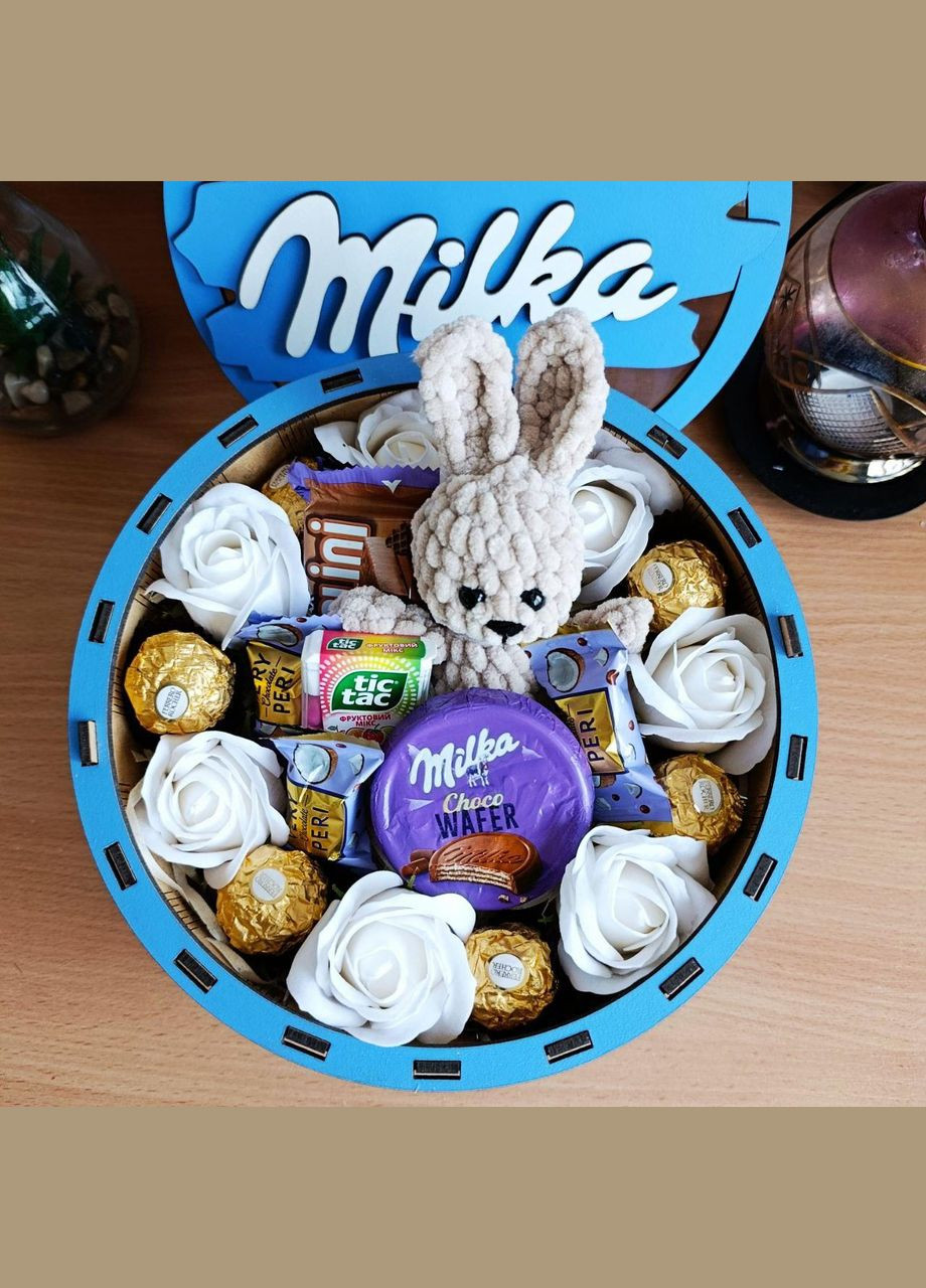 Подарочный бокс милка со сладостями и мягкой игрушкой на день влюбленных 8 марта день рождения (ar224) No Brand (324101337)