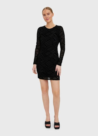 Черное коктейльное платье Vero Moda с геометрическим узором