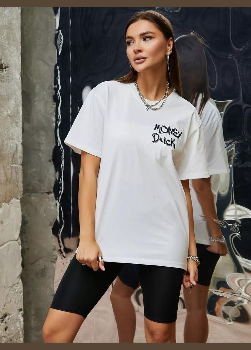 Футболка жіноча зручна з принтом малюнок Даффі Дак колір чорний No Brand Футболка Даффі Дак Daffi Dack - (330776683)