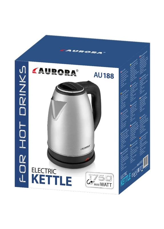 Электрический дисковый стеклянный чайник AU 3503 электрический чайник черный Aurora (306447810)