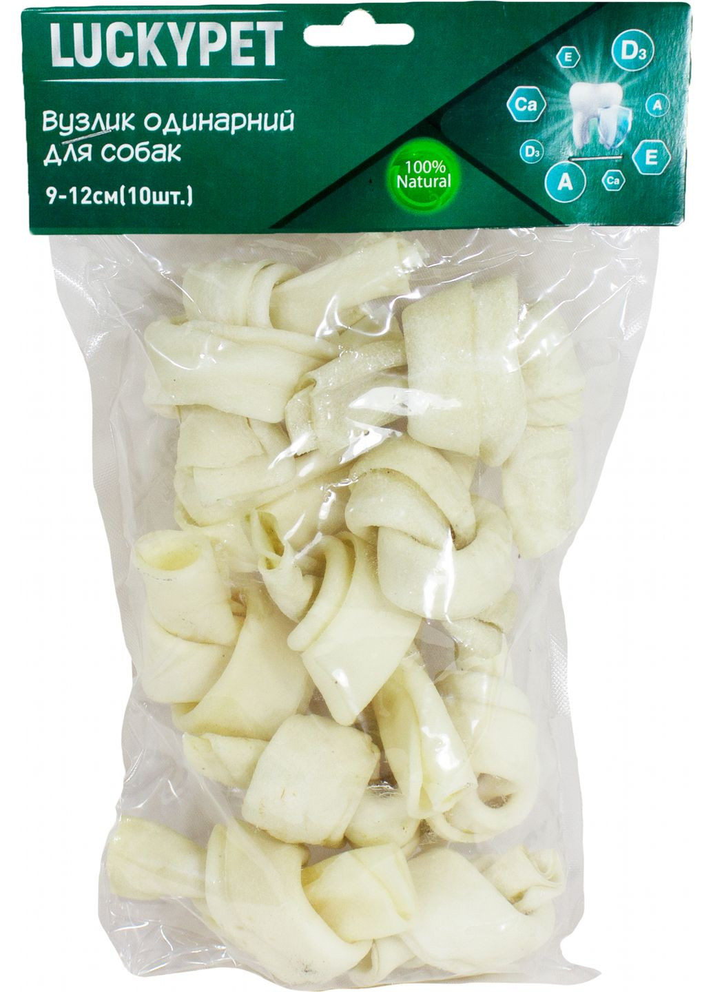 Ласощі для собак Вузол одинарний №3 9-12 см 10 шт (4820268551207) Lucky Pet (279568184)