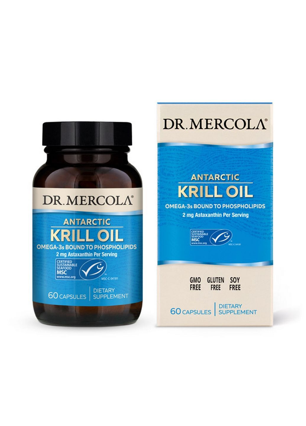 Жирні кислоти Antarctic Krill Oil, 60 капсул Dr. Mercola (293416914)