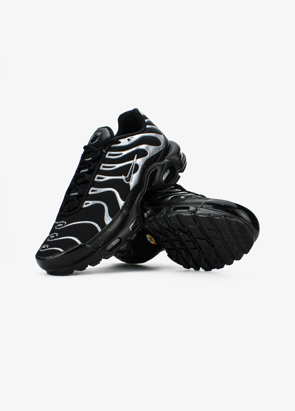 Чорні Осінні кросівки чоловічі nike air max plus “black/metallic silver" | найк аір макс плюс чорні No Brand