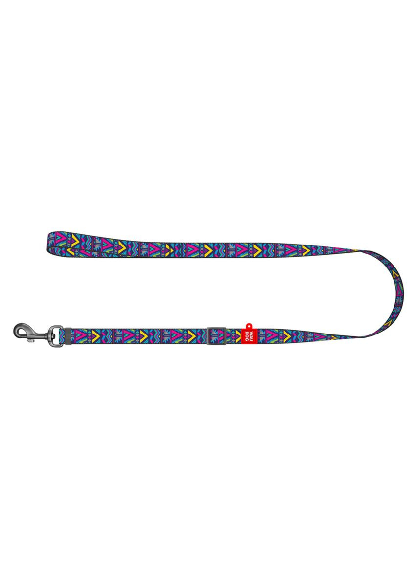 Повідець для собак нейлоновий Nylon, малюнок "Інді", регульований, Ш 15 мм, Дов 152-183 см WAUDOG (322642679)