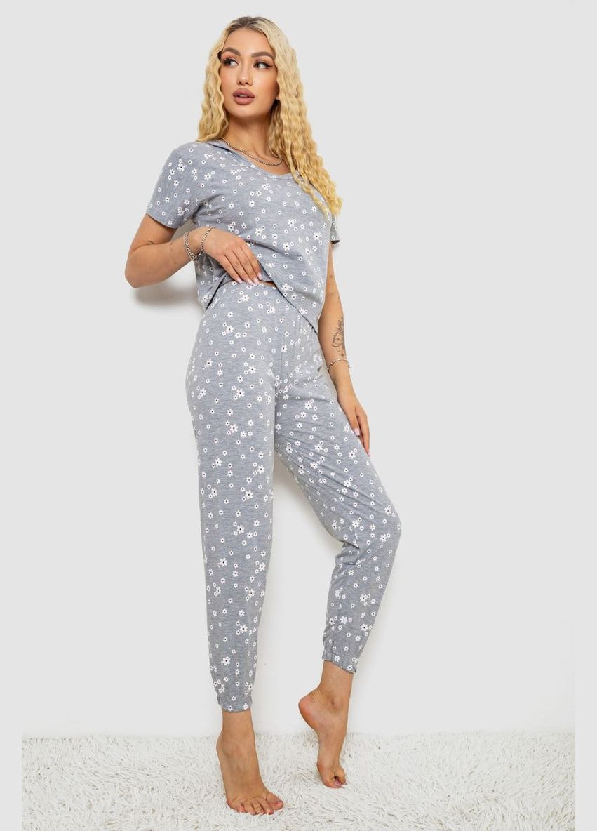 Сіра всесезон піжама жіноча з принтом,, 243rk2042 Sude