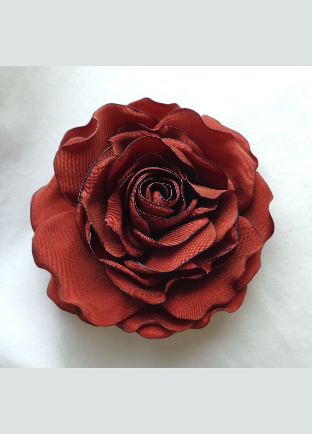 Брошка квітка з тканини ручної роботи "Теракотова Троянда" No Brand (349842958)