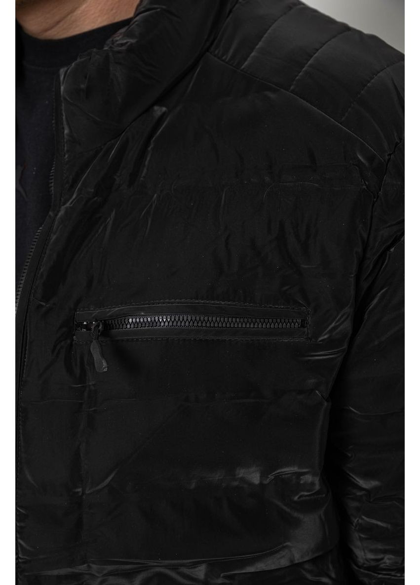 Чорна демісезонна куртка чоловіча демісезонна, колір сірий, 214r833к Ager