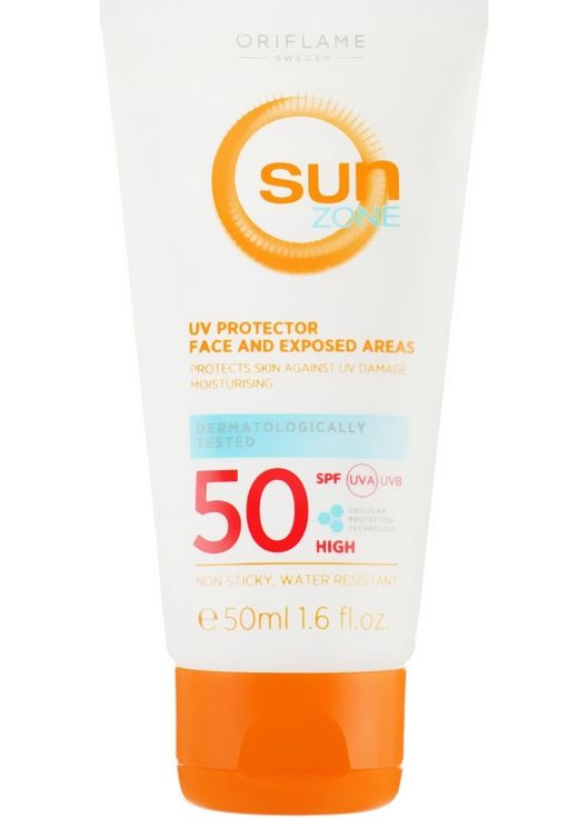 Солнцезащитный крем с высоким уровнем защиты для лица Sun Zone SPF 50 50ml (365383-11165277) Oriflame (368656246)