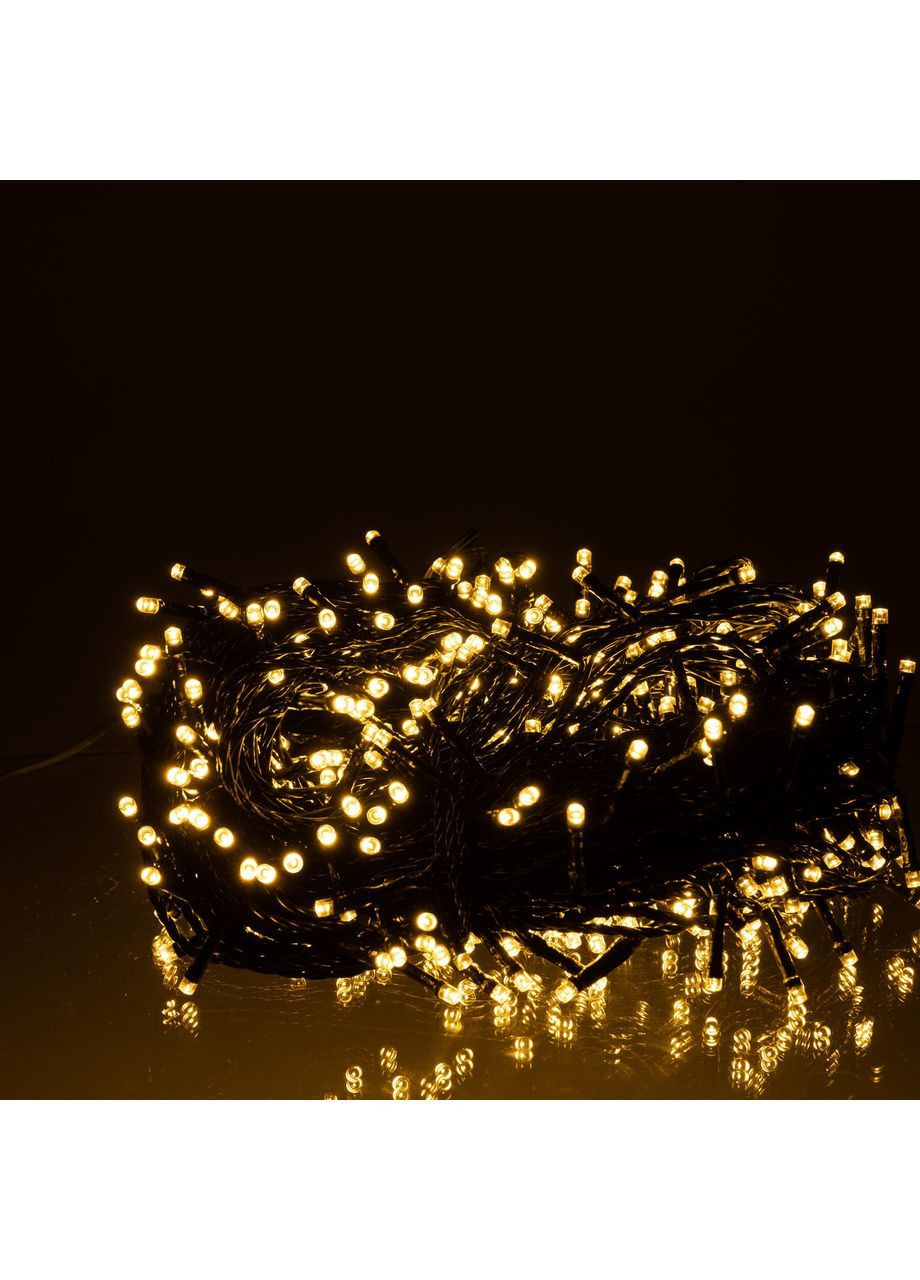 Гирлянда Нить уличная 500 LED 50 м черная, желтый No Brand (365792216)