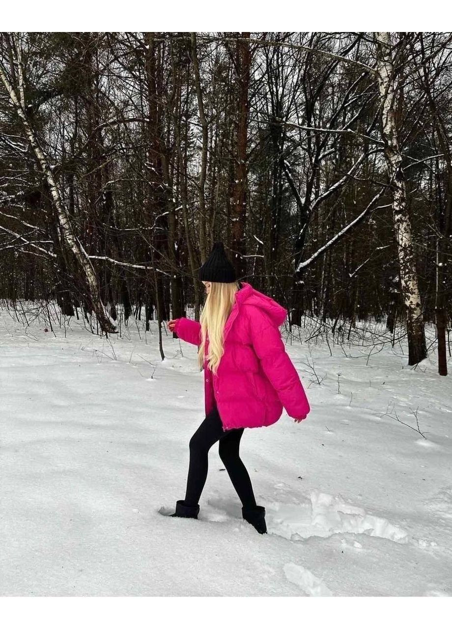 Малинова зимня жіноча куртка з матової плащівки з утепленням — заміри в описі куртка-пальто Vione