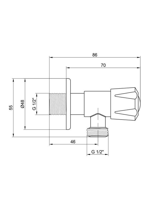 Кран приборный SOL21В-15 1/2"x3/4" нержавеющая сталь Wezer (316088923)