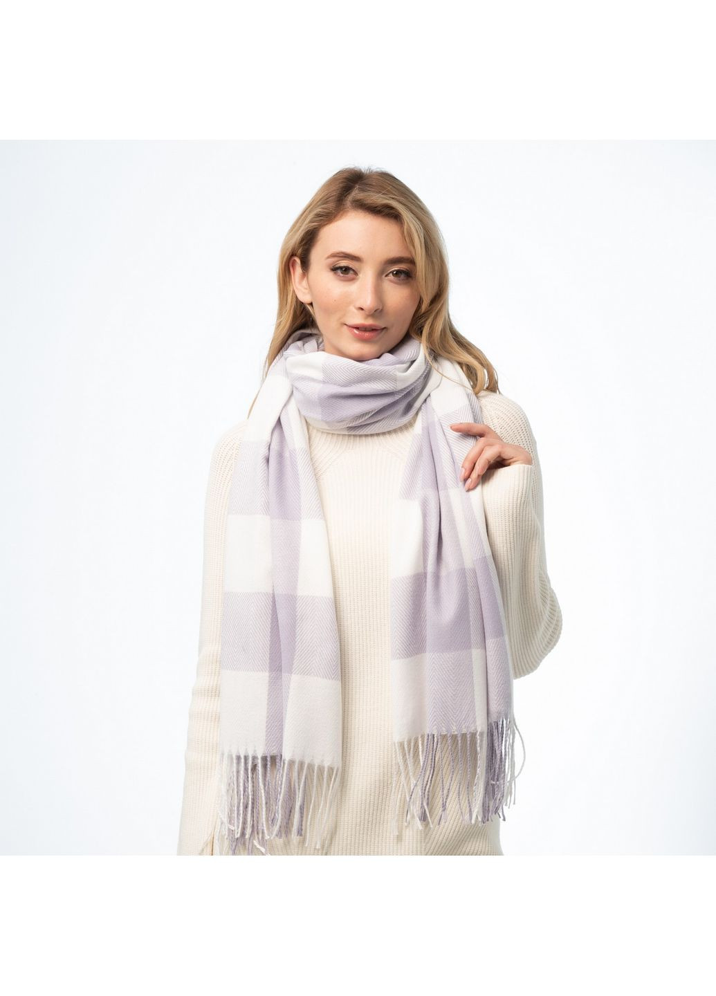 Палантин жіночий клітинка кашемір HUGHS LuckyLOOK 239-586 (322789957)