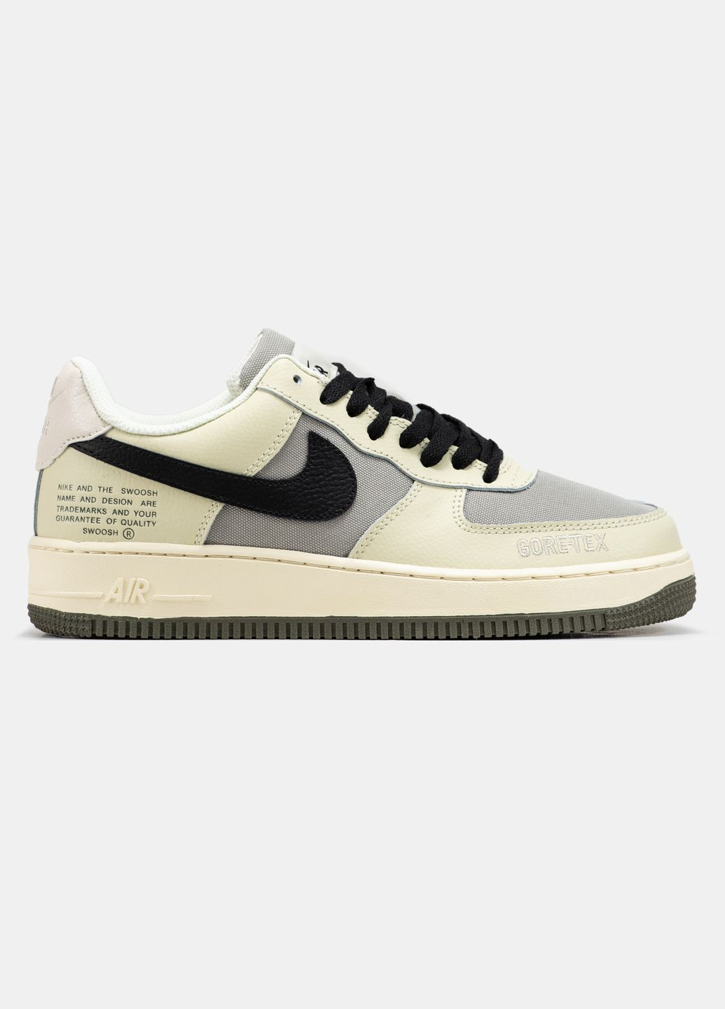Бежевые всесезонные кроссовки мужские nike air force 1 beige gray gore-tex | найк аир форс 1 бежевые серые No Brand