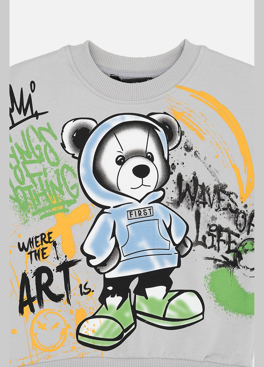 First Kids свитшот для мальчика цвет серый cb-00259657 серый трикотаж