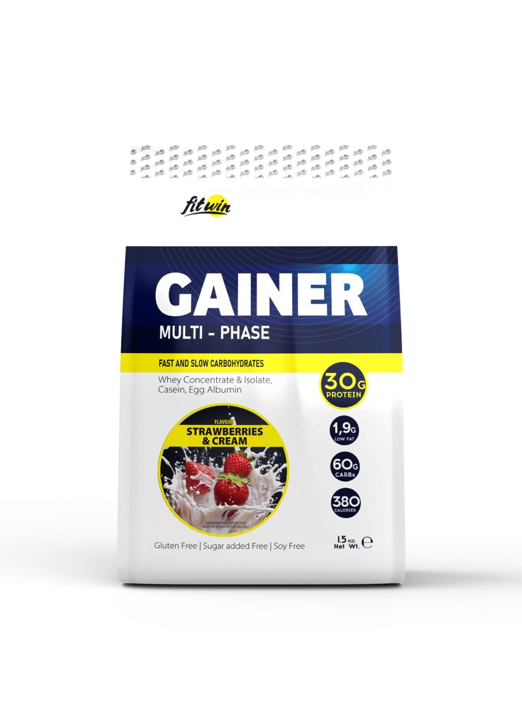Гейнер Gainer - 1500g Strawberry and Cream FitWin (285716188)