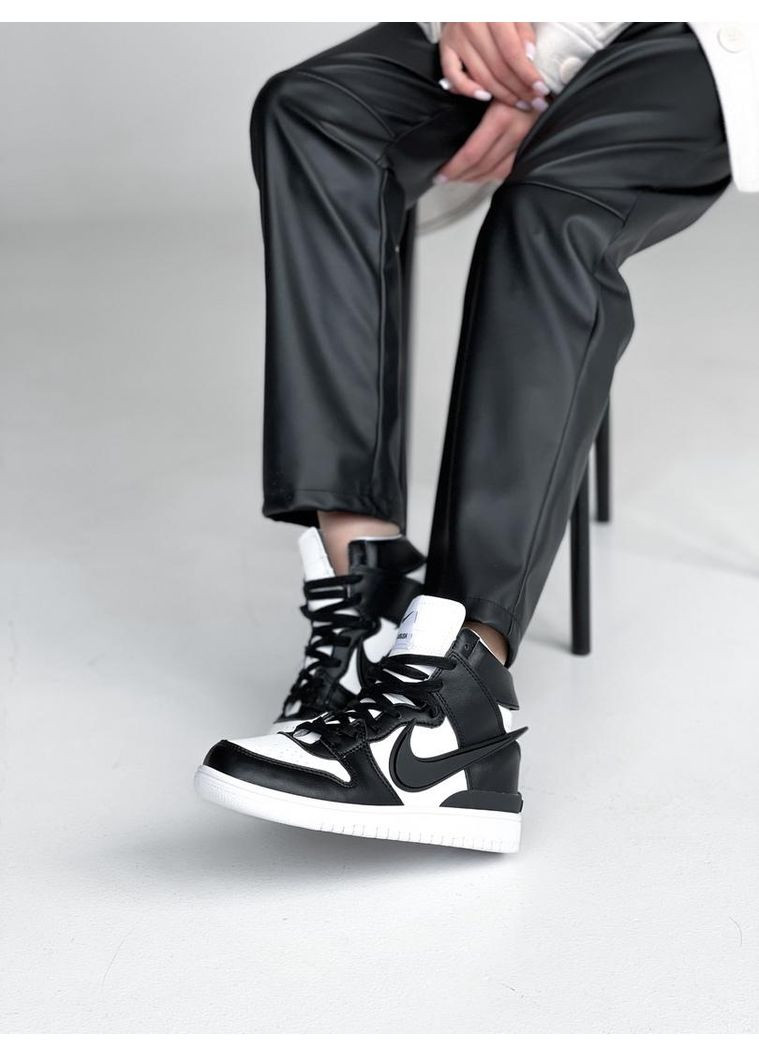 КРОССОВКИ ЖЕНСКИЕ NIKE DUNK HIGH X AMBUSH BLACK WHITE НАЙК СБ ДАНК No Brand чёрные демисезоны (368857734)