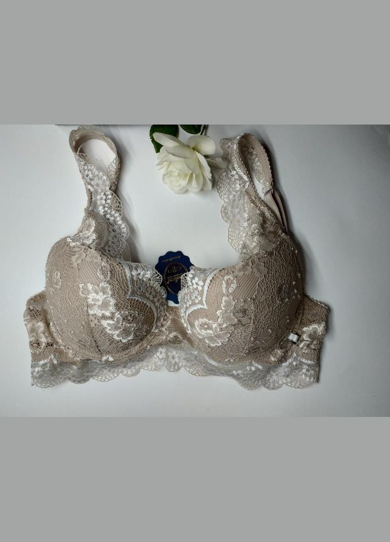 Бежевый бралетт красивенный бюстгальтер-браллет 6168 Leilieve полиамид