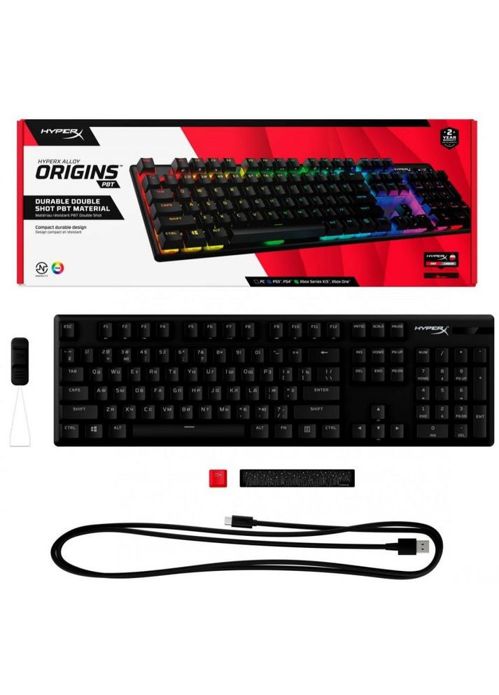 Клавіатура Alloy Origins PBT RGB Mechnical Red (639N3AA) HyperX (316152220)