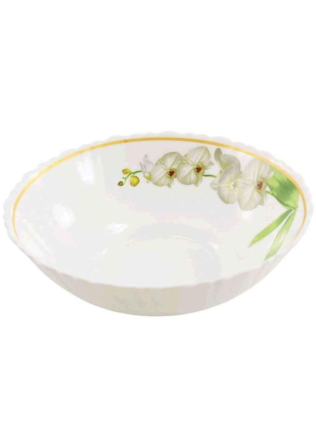 Салатник 15см BB408 №6 Белая орхидея (6шт/уп) волнистый край ТМ Lumines (315140663)