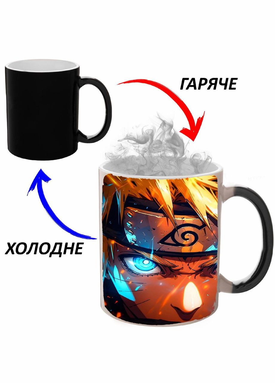 Чашка хамелон Наруто Аниме #003 (кружка, чашка) Черная 330 мл No Brand (323470775)