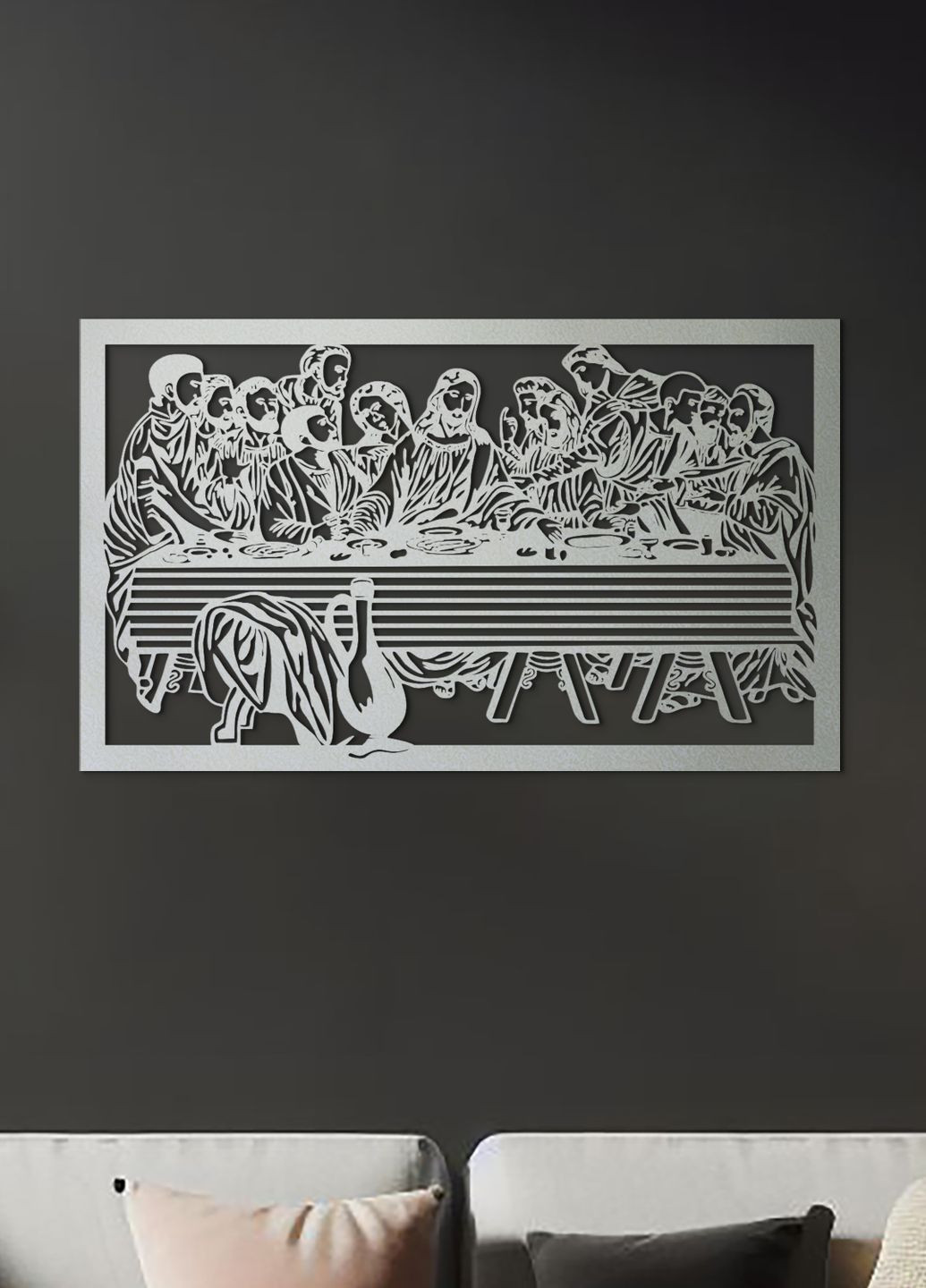 Настенный декор для комнаты, интерьерная картина из дерева "Тайна вечеря", оригинальный подарок 40х25 см Woodyard (292013277)