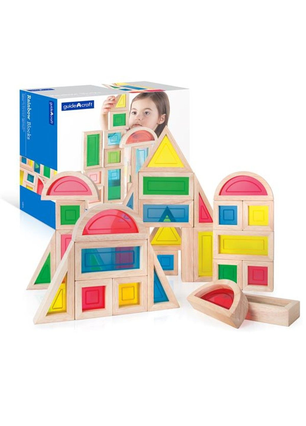 Кубики Block Play Большая радуга, 14 см, 30 шт. (G3016) Guidecraft (331173893)