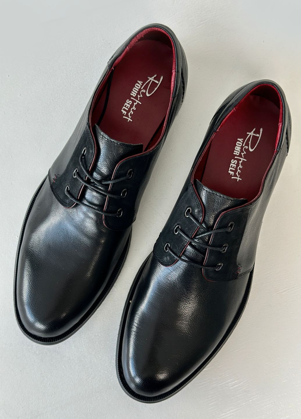 Черные классические туфли мужские деловые черные демисезонные Respect