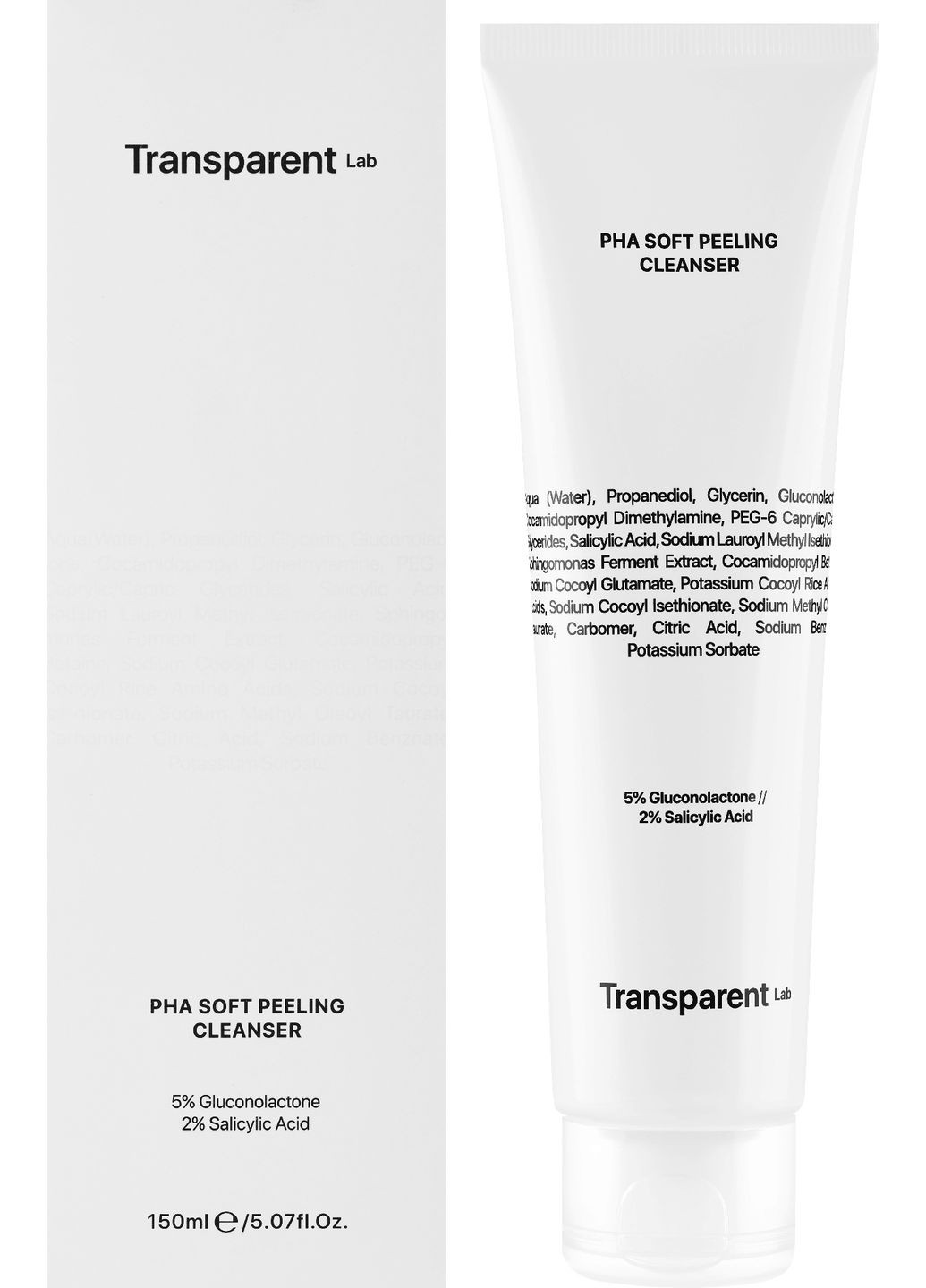 Мультикислотный очистительный пилинг для лица PHA Soft Peeling Cleanser 150ml (1272266-40095318) Transparent Lab (368649641)