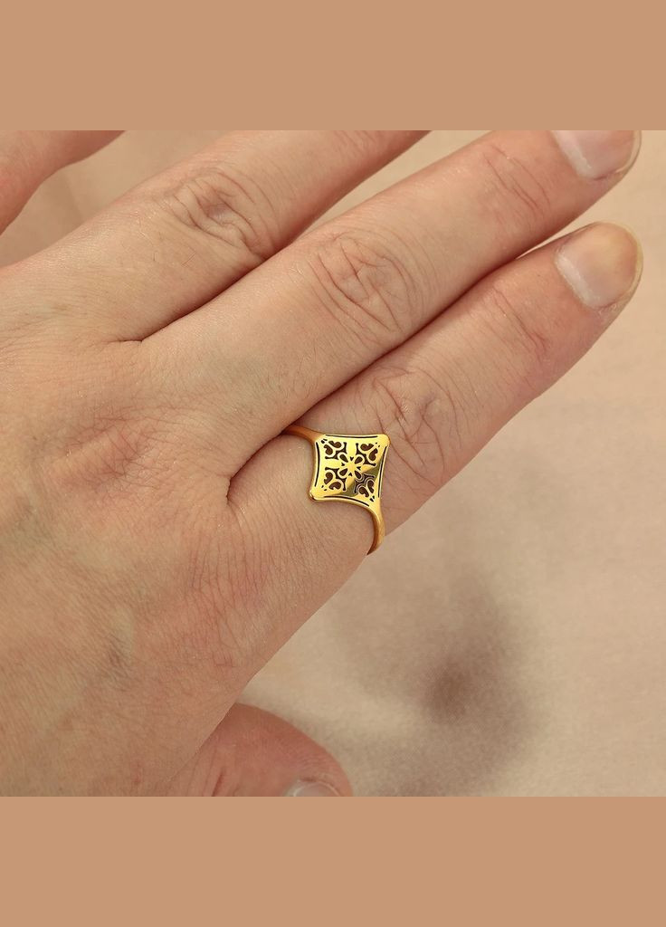 Минималистическое серебристое женское кольцо лазером вырезаны узоры размер 17.5 Fashion Jewelry (285272342)