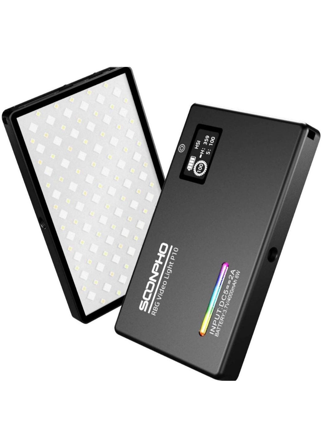 Накамерне LED світло Soonpho P10 RGB з акумулятором 4000 mAh в зеленому кольорі No Brand (366547107)