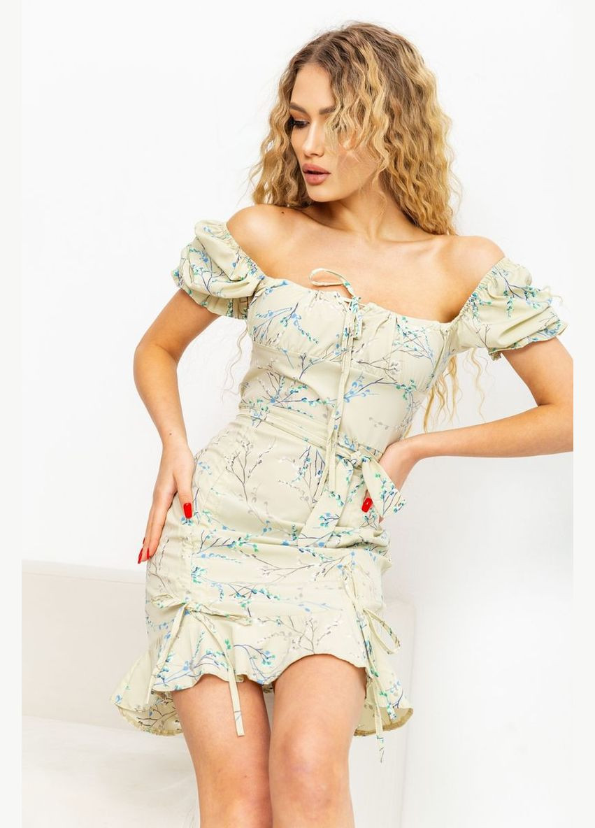 Оливковое платье с цветочным принтом, цвет оливковый, Ager