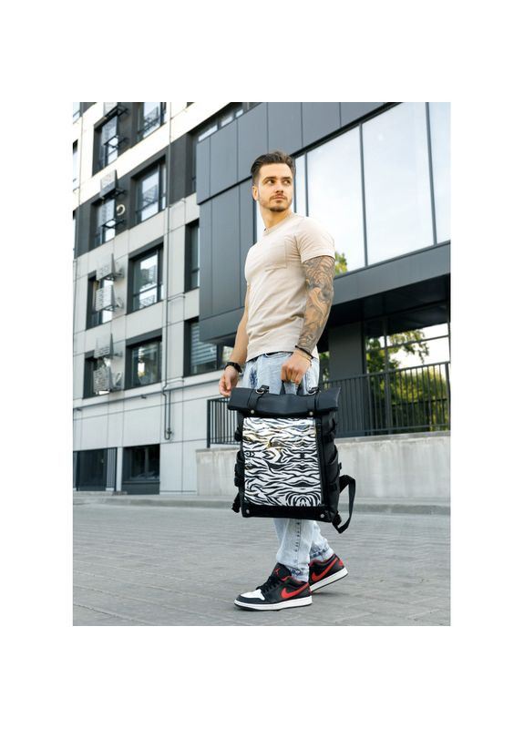 Рюкзак чоловічий RollTop Hacking принт "Zebra" Sambag (340905074)