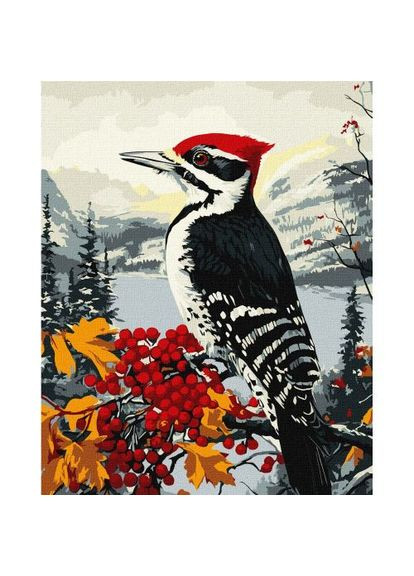 Картина за номерами "Дятел на гілці" 40х50 см Ідейка (369785920)