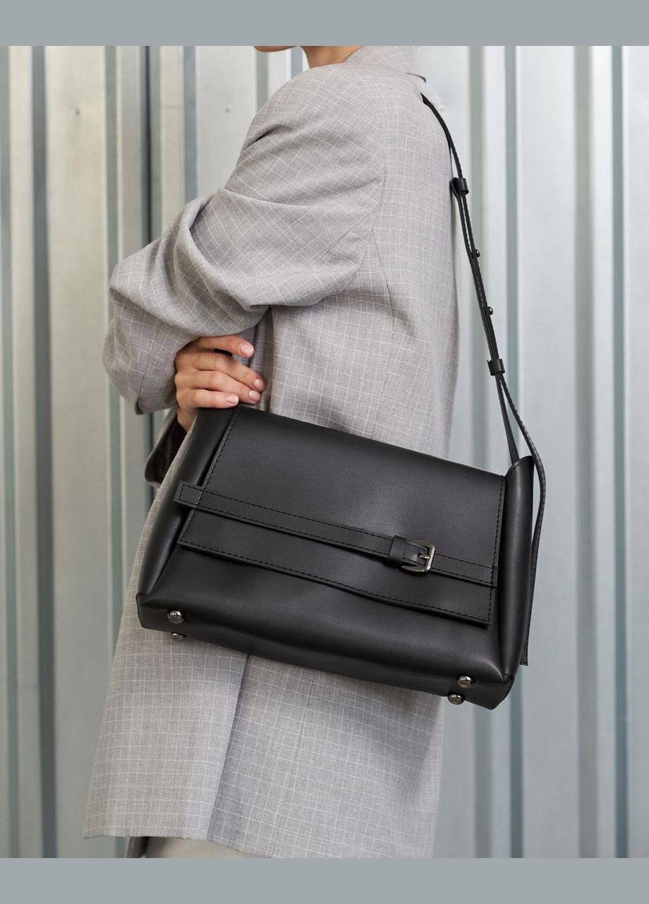 Жіноча сумка крос-боді з регульованим плечовим ременем чорна "Ліліт" WeLassie (337165453)