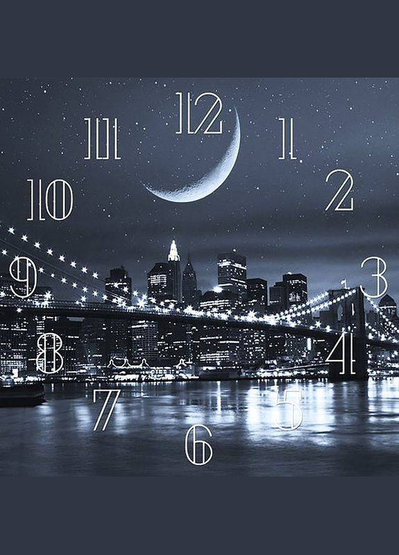 Набор алмазной вышивки "Часы - Ночной город" Чарівний діамант (333710685)