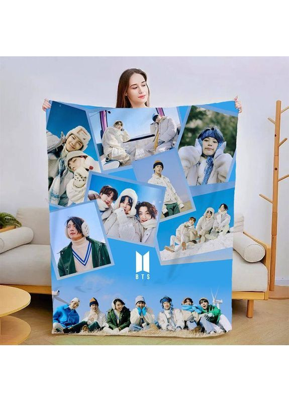 Плед Зимний BTS качественное покрывало с 3D-рисунком размер 135х160 Україна ТД (369660477)