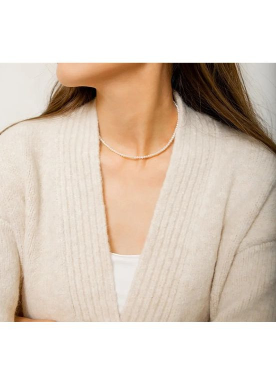 Колье чокер з намистин (імітація перлинок) 30+10 см Jeweston біле No Brand метал, акрил (353968770)