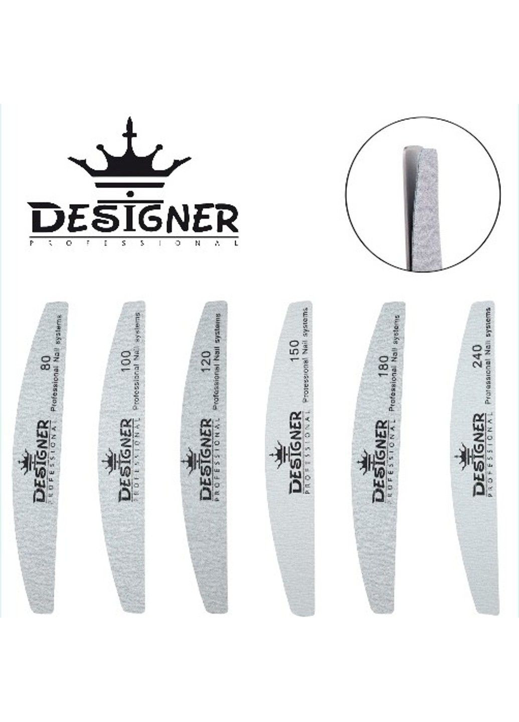 Змінні файли Designer півмісяць - для металевої основи 180 грит Designer Professional (292734598)