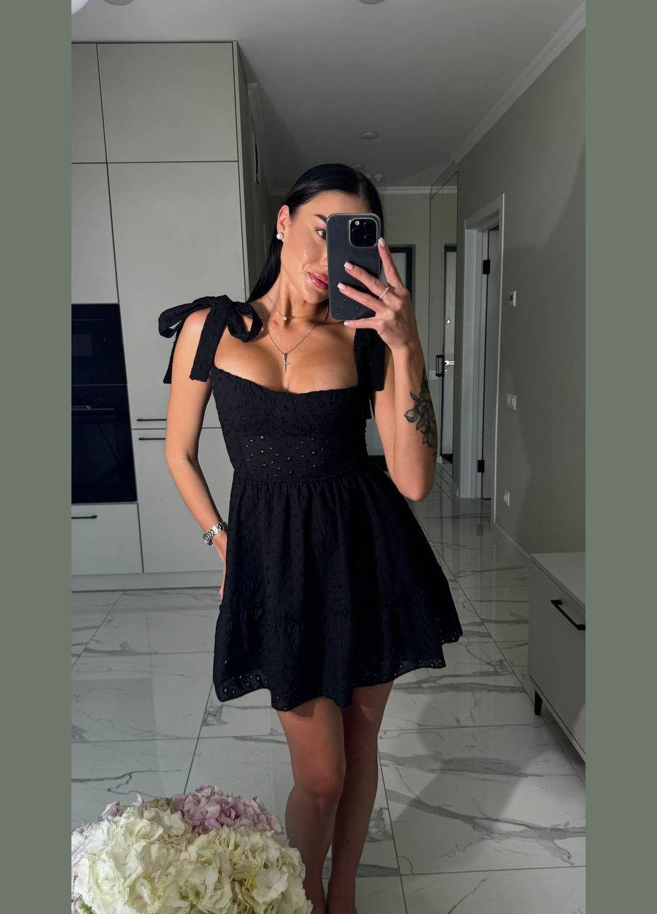 Чорна повсякденний жіноча сукня No Brand з квітковим принтом