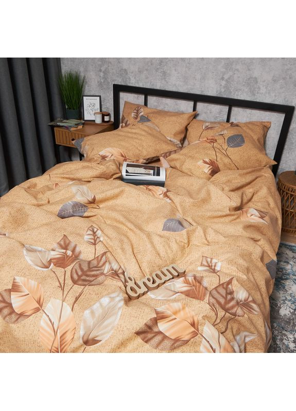 Комплект постільної білизни Микросатин Premium «» Сімейний 143х210х2 наволочки 2х40х60 (MS-820007515) Moon&Star Amber Leaf (356114096)