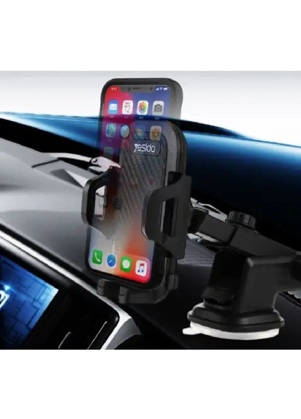 Тримач для телефону в автомобіль з розсувним фіксатором кріпленням присоскою на торпедо скло (479000-Prob) Unbranded (315386735)