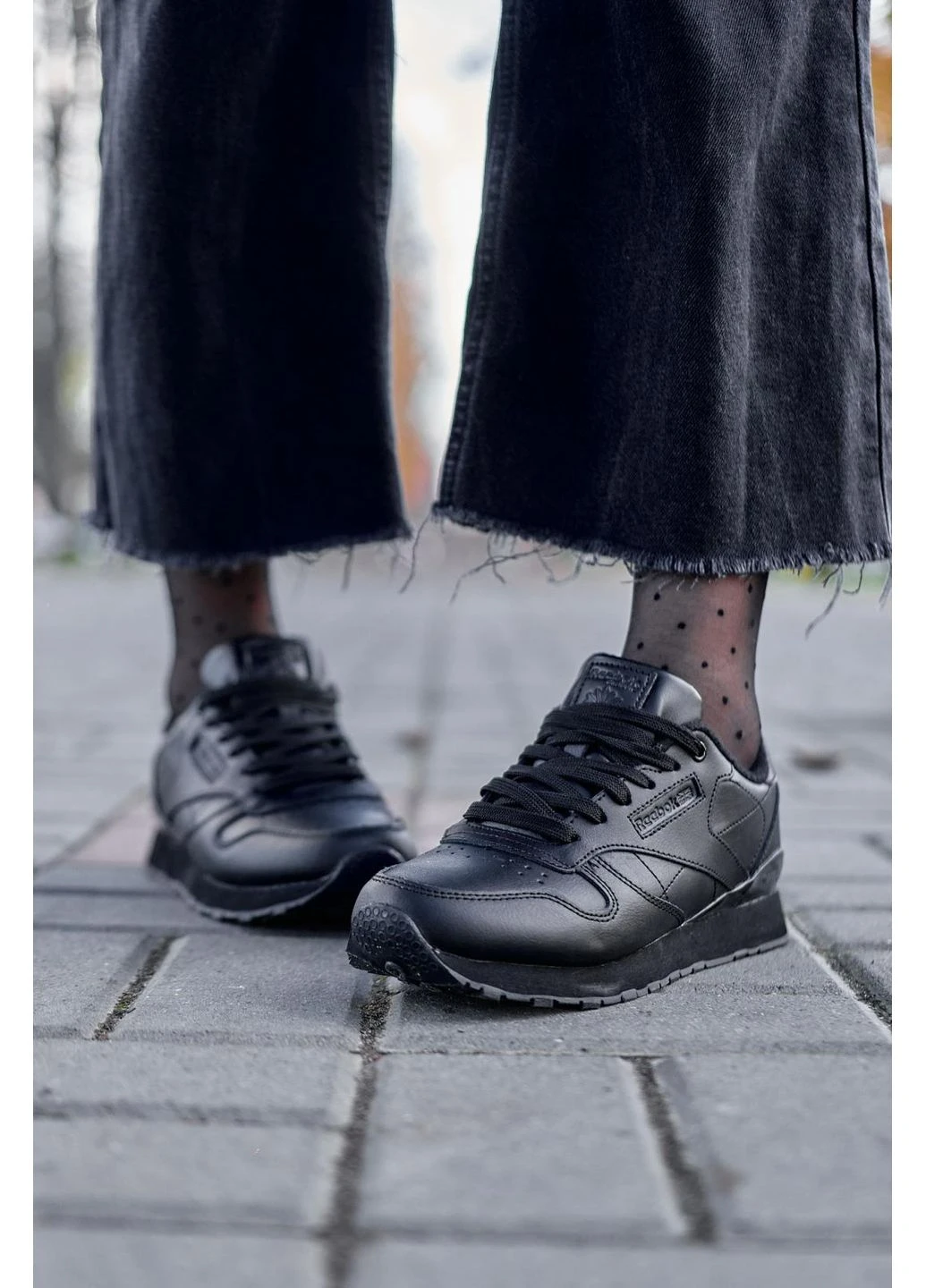 КРОССОВКИ ЖЕНСКИЕ REEBOK CLASSIC BLACK FLEECE РИБОК КЛАСИК ЧЕРНЫЕ No Brand чёрные демисезоны (392022524)