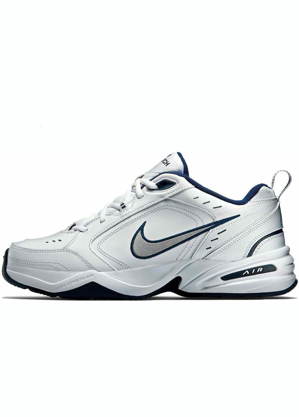 Білі всесезон кросівки чоловічі air monarch iv 4e 416355-102 весна-осінь шкіра текстиль білі на широку ногу Nike