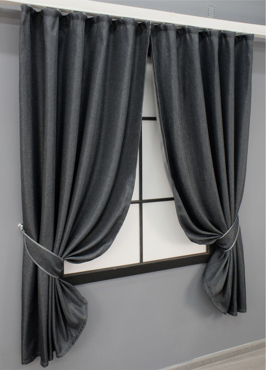 Комплект коротких штор Лен-блэкаут Лен Мешковина № 1161ш 130х170см 2 шт (35-0100) VR-Textil (298123477)