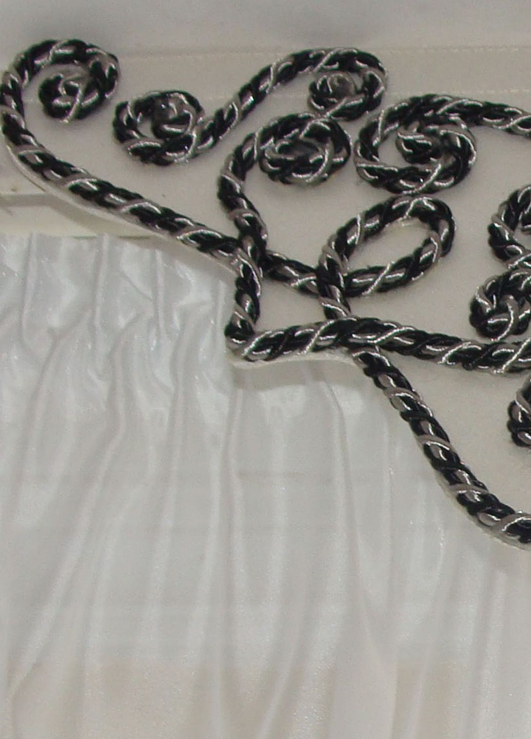 Комплект тюль до підвіконня Ажур карниз 200см білий з сірим (75_4к) Firanka Exclusive (364502903)